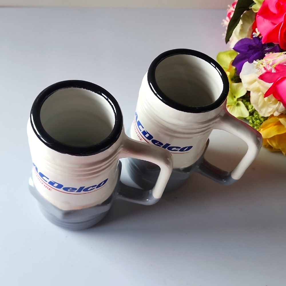 2 Vintage, 90s ACDelco Rapidfire Spark Plug. Ceramic Coffee/ Tea Mugs. USA - Picture 6 of 14